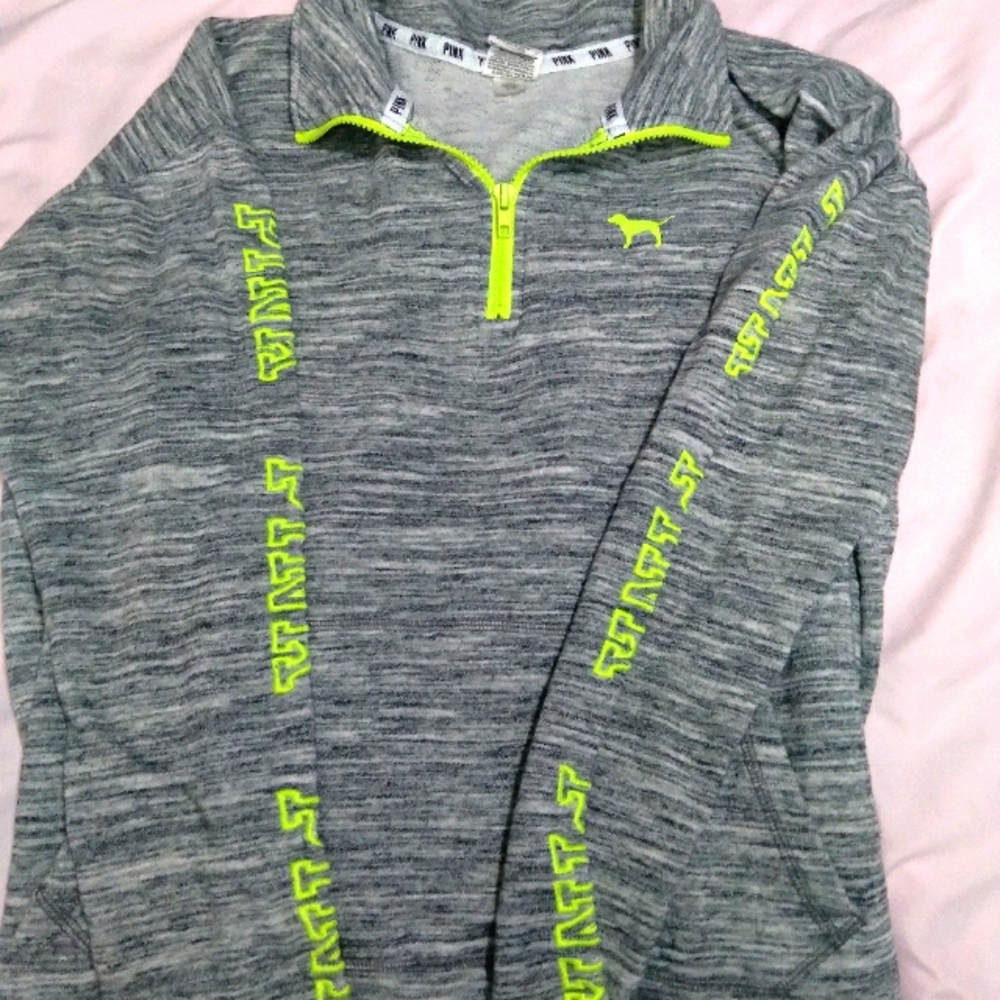 PINK size L quarter zip high-low